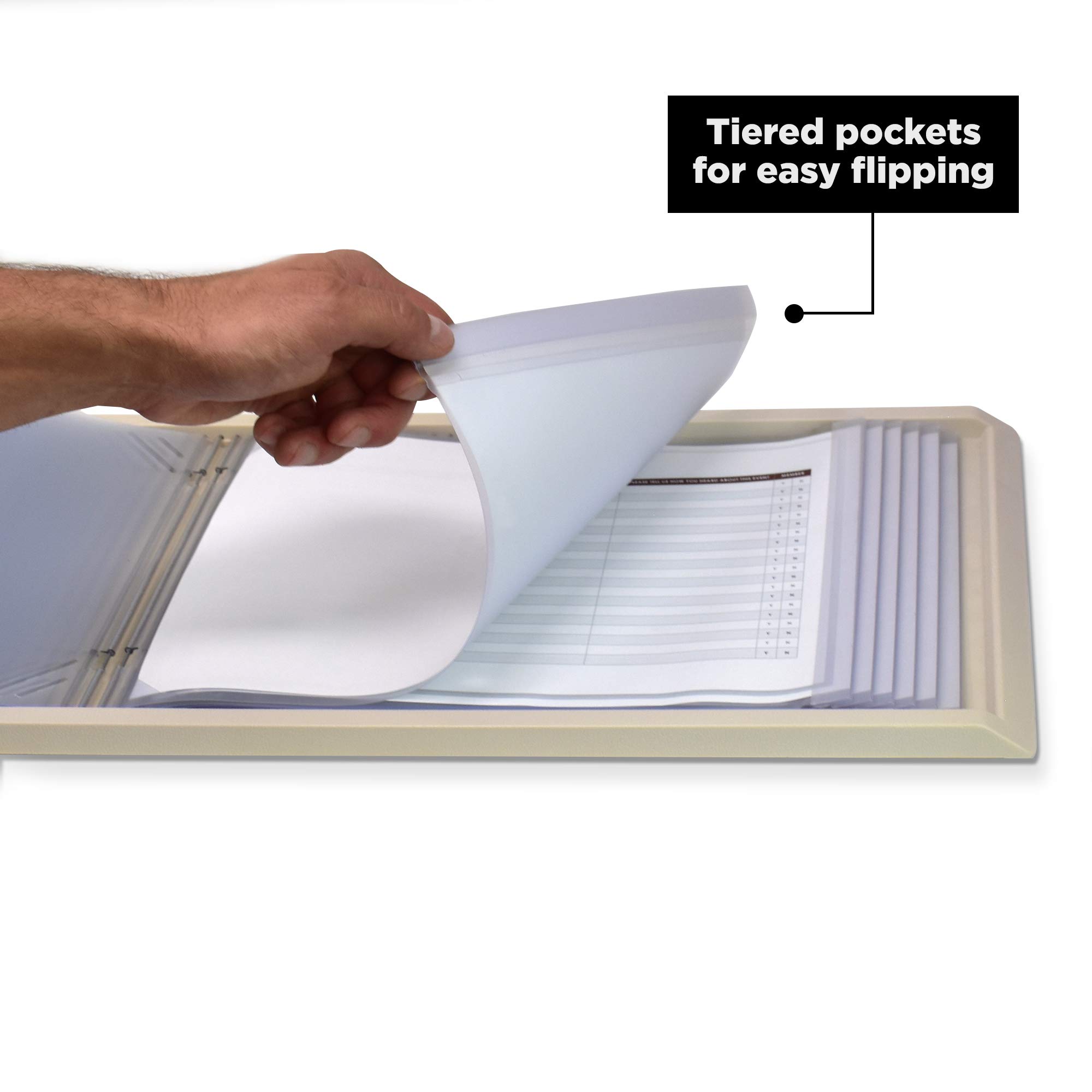 Carstens 16-Pocket Kardex-Visitray Document Filing System for 8" x 5" Sheets, Blue - Image 4