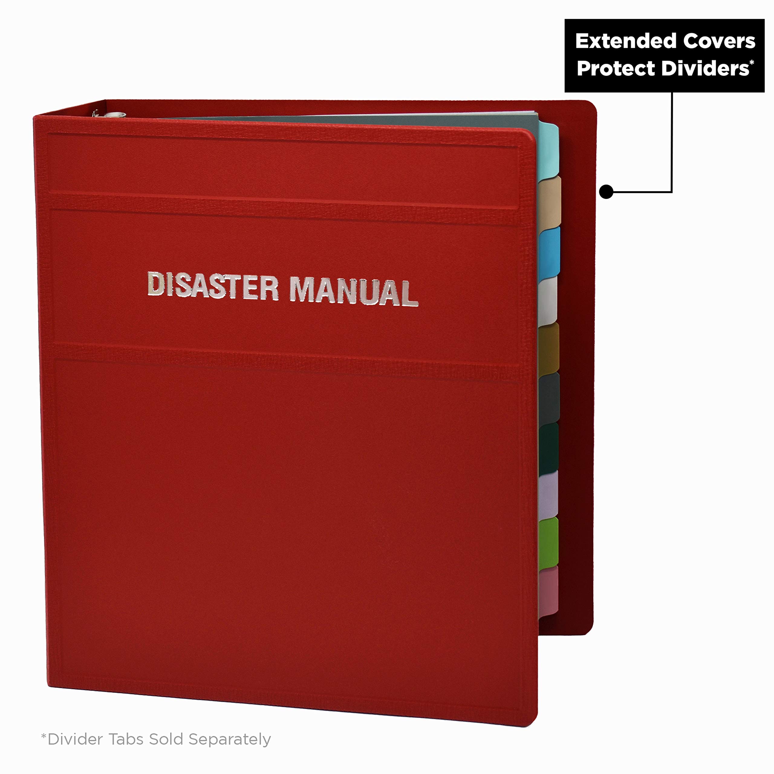 Carstens 2-Inch Heavy Duty Disaster Manual Round Ring Binder – Side Opening, Brick Red, Durable Plastic Covers, No-Gap Rings, No Pockets, Holds 300 Letter Sheets, Made in USA (1771-3R) - Image 4