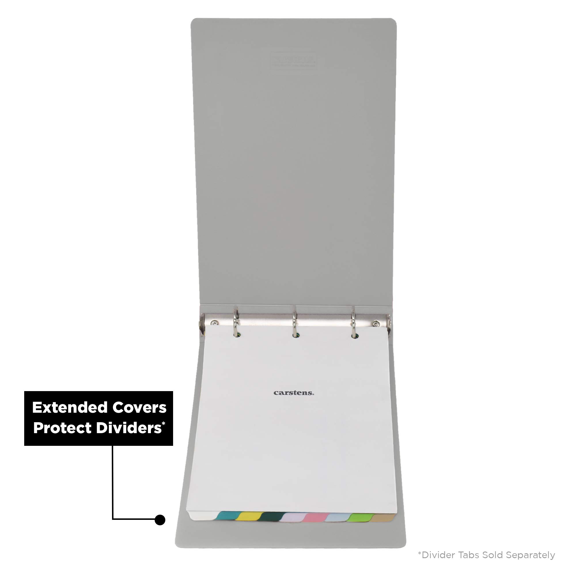 Carstens 2-Inch Heavy Duty Round Ring Binder for Medication Administration Records – Top Opening, Ash Gray, Durable Plastic, No-Gap Rings, No Pockets, Holds 300 Letter Sheets, Made in USA (1776-3R) - Image 5