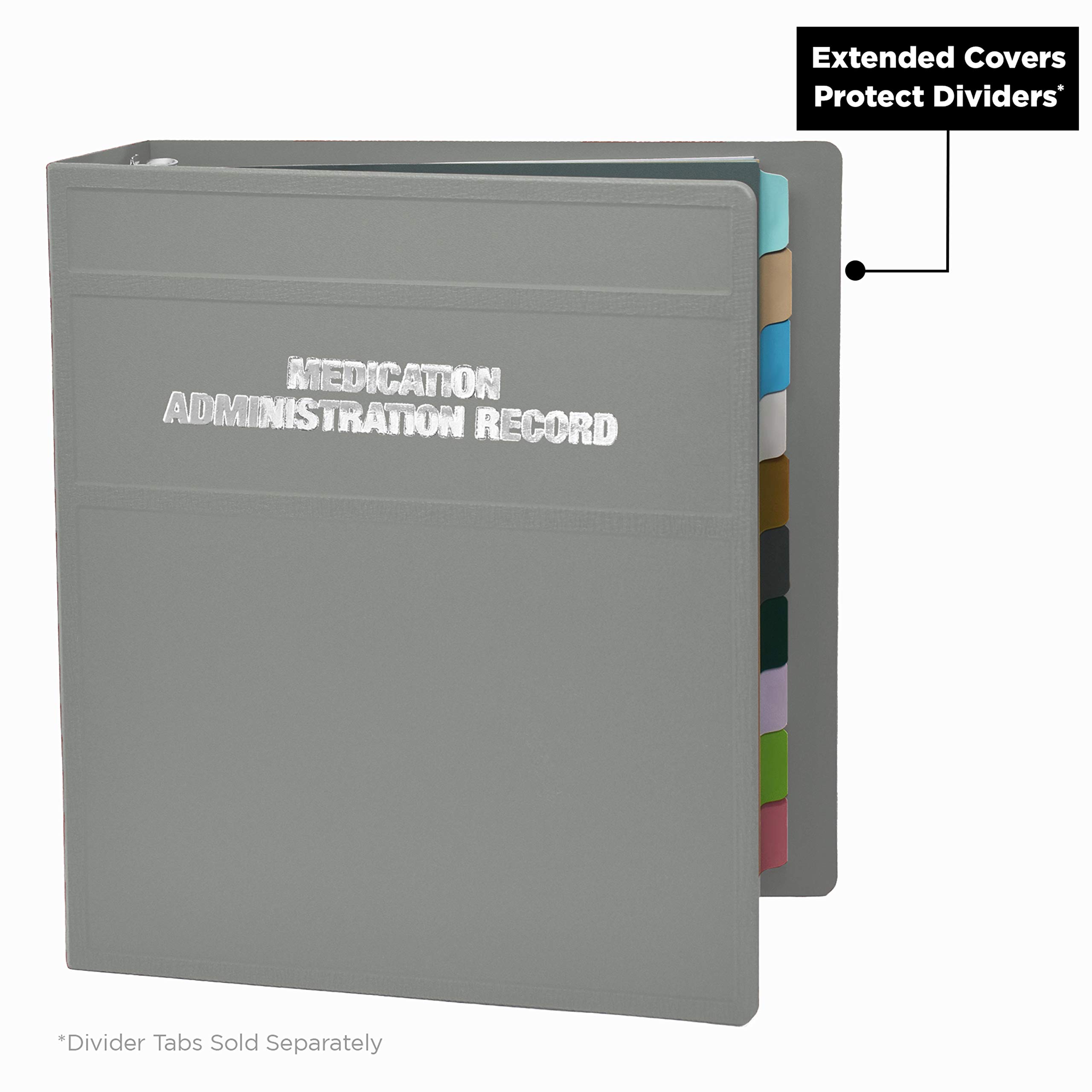 Carstens 2-Inch Heavy Duty Round Ring Binder for Medication Administration Records – Side Opening, Ash Gray, Durable Plastic, No-Gap Rings, No Pockets, Holds 300 Letter Sheets, Made in USA (1773-3R) - Image 4