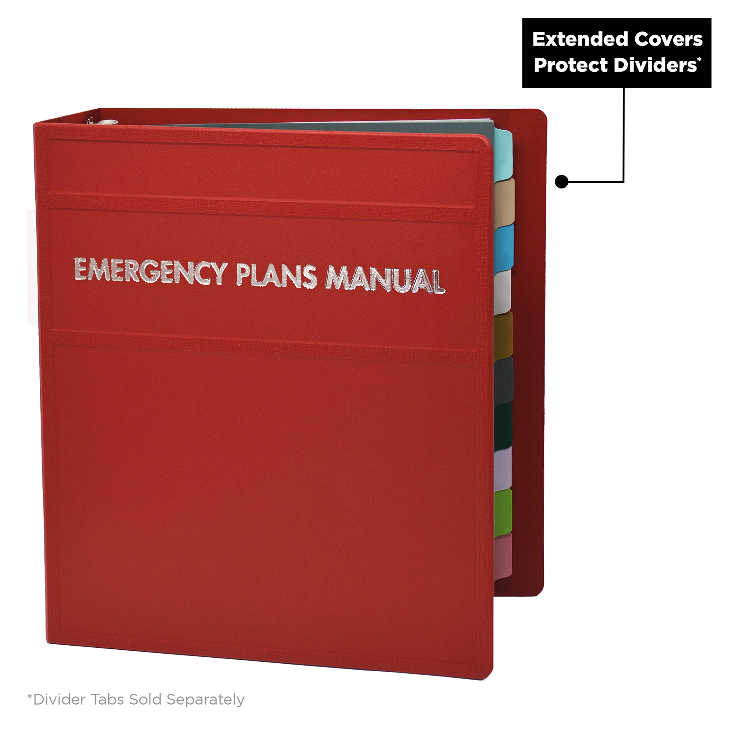 Carstens 3-Inch Heavy Duty Emergency Plans Round Ring Binder – Side Opening, Brick Red, Durable Plastic Covers, No-Gap Rings, No Pockets, Holds 400 US Letter Sheets, Made in USA (1730-3R) - Image 3
