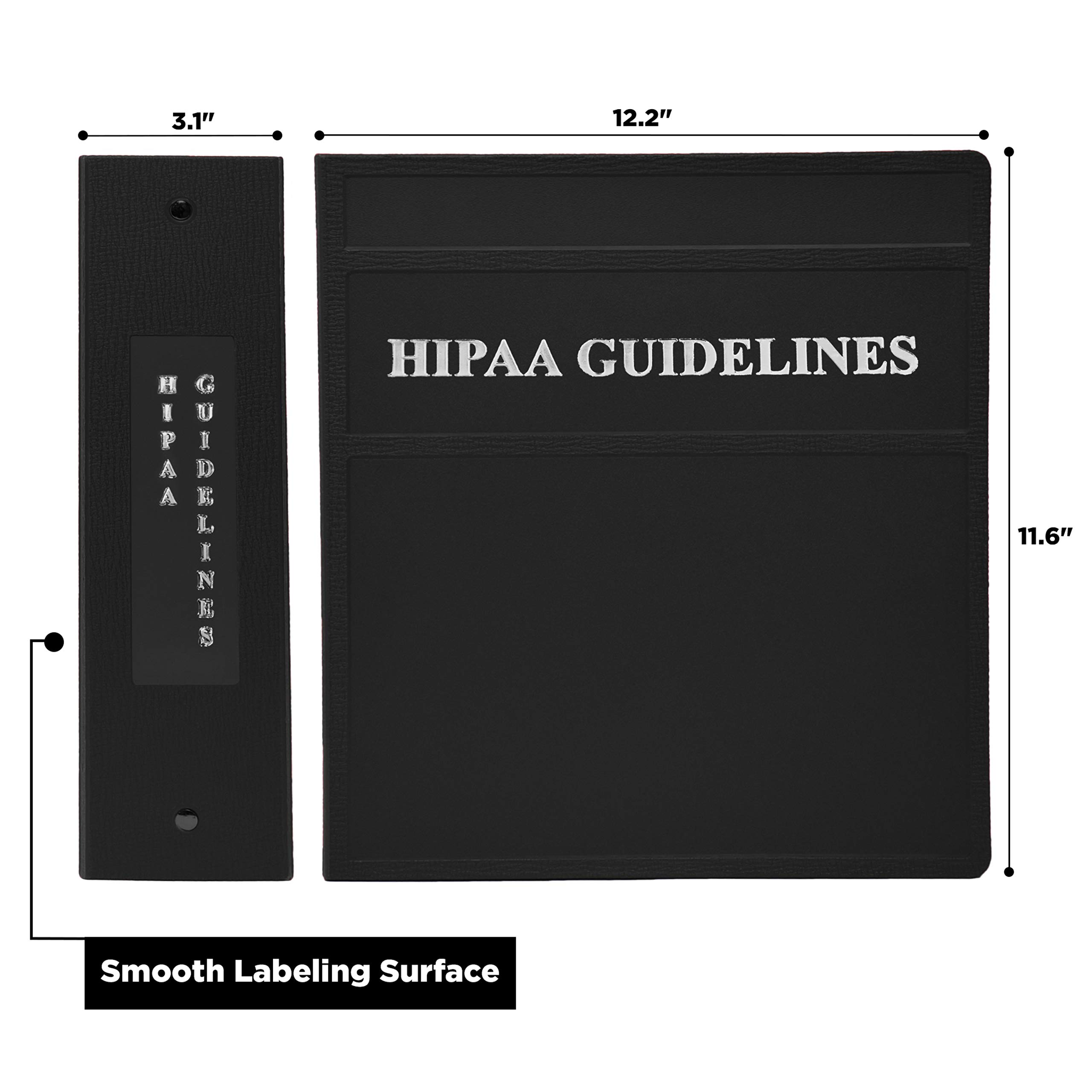 Carstens 3-Inch Heavy Duty Round Ring Binder for HIPAA Guidelines – Side Opening, Black, Durable Plastic Covers, No-Gap Rings, No Pockets, Holds 400 US Letter Sheets, Made in USA (1804-3R) - Image 3