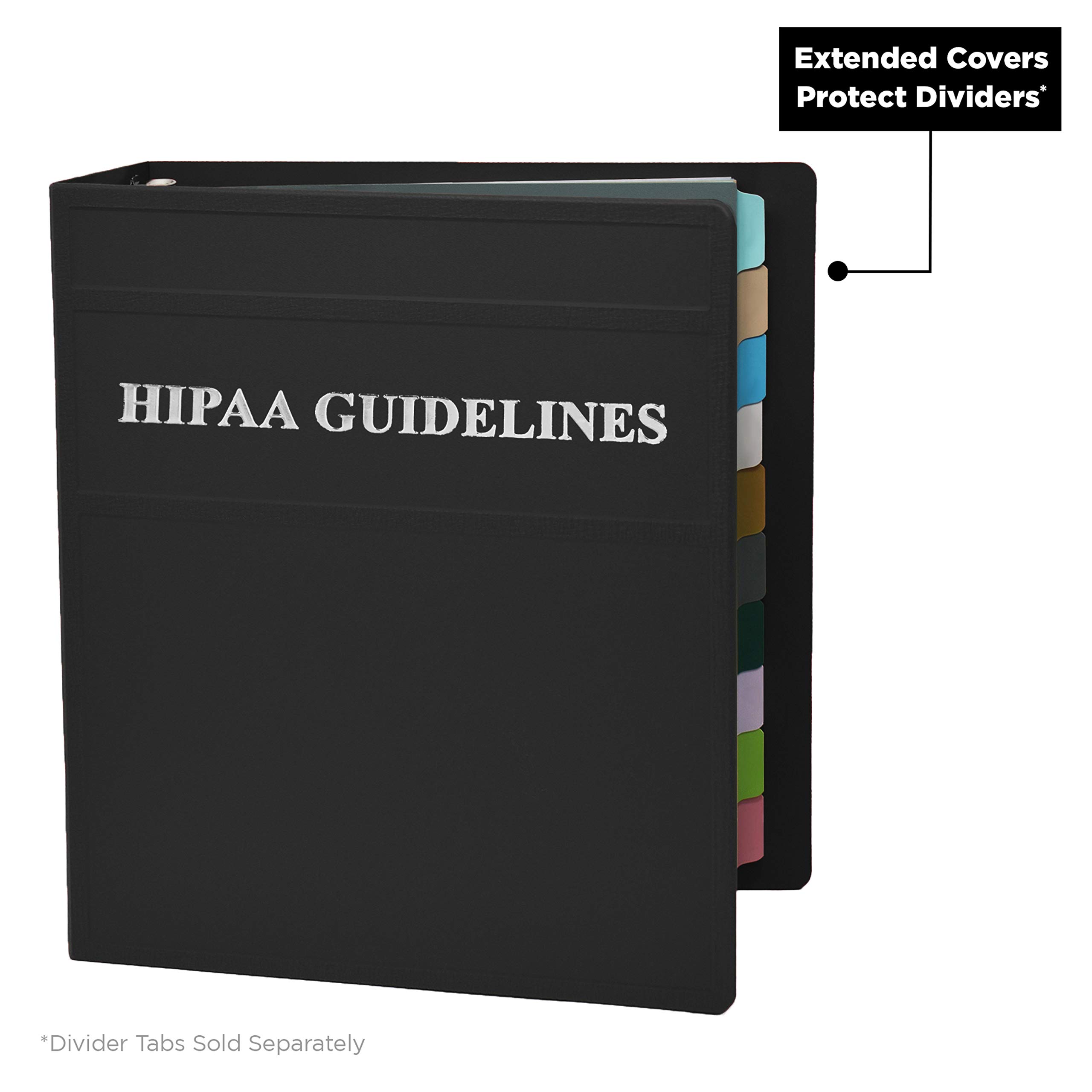 Carstens 3-Inch Heavy Duty Round Ring Binder for HIPAA Guidelines – Side Opening, Black, Durable Plastic Covers, No-Gap Rings, No Pockets, Holds 400 US Letter Sheets, Made in USA (1804-3R) - Image 5