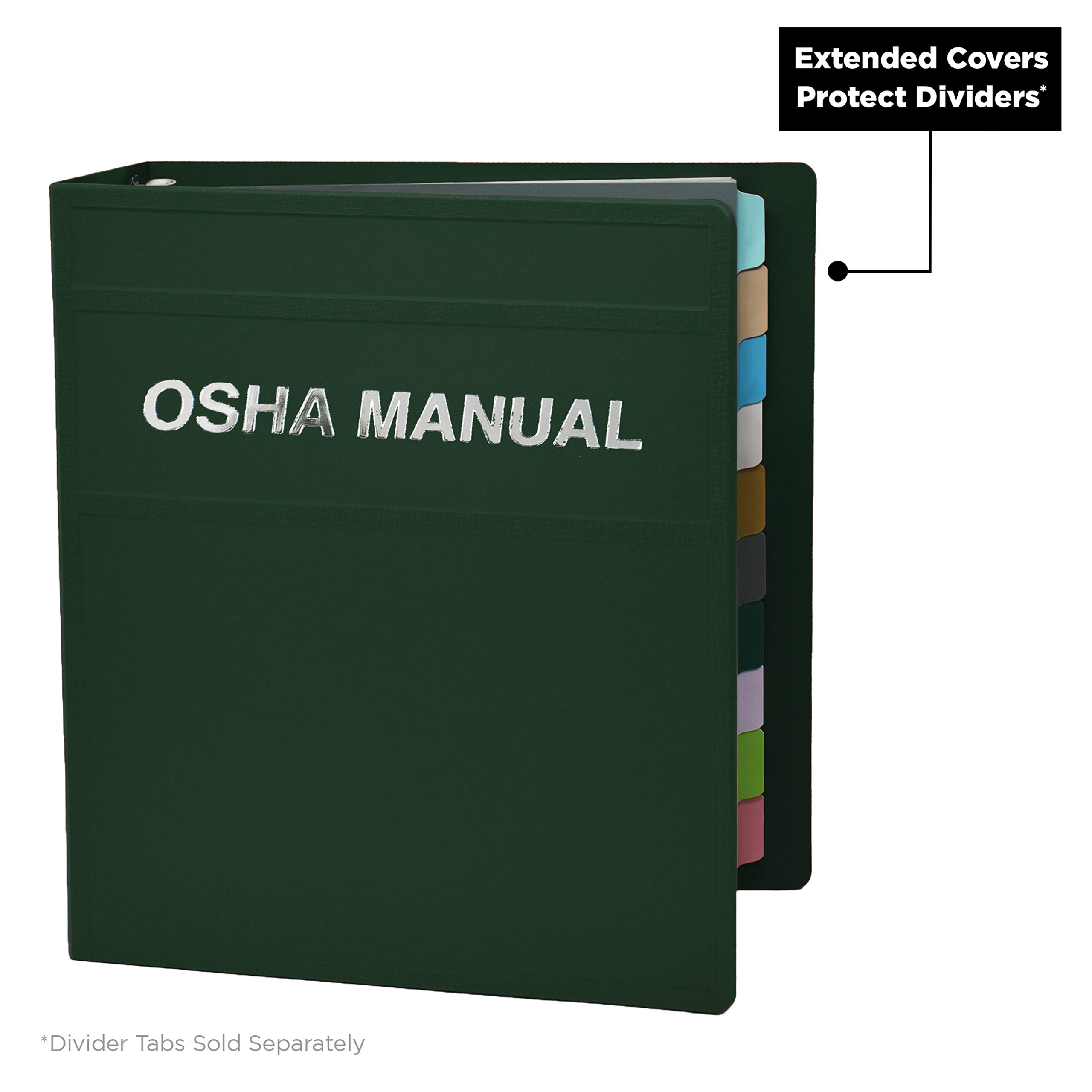 Carstens 3-Inch Heavy Duty Round Ring Binder for OSHA Manuals – Side Opening, Forest Green, Durable Plastic Covers, No-Gap Rings, No Pockets, Holds 400 US Letter Sheets, Made in USA (1795-3R) - Image 5
