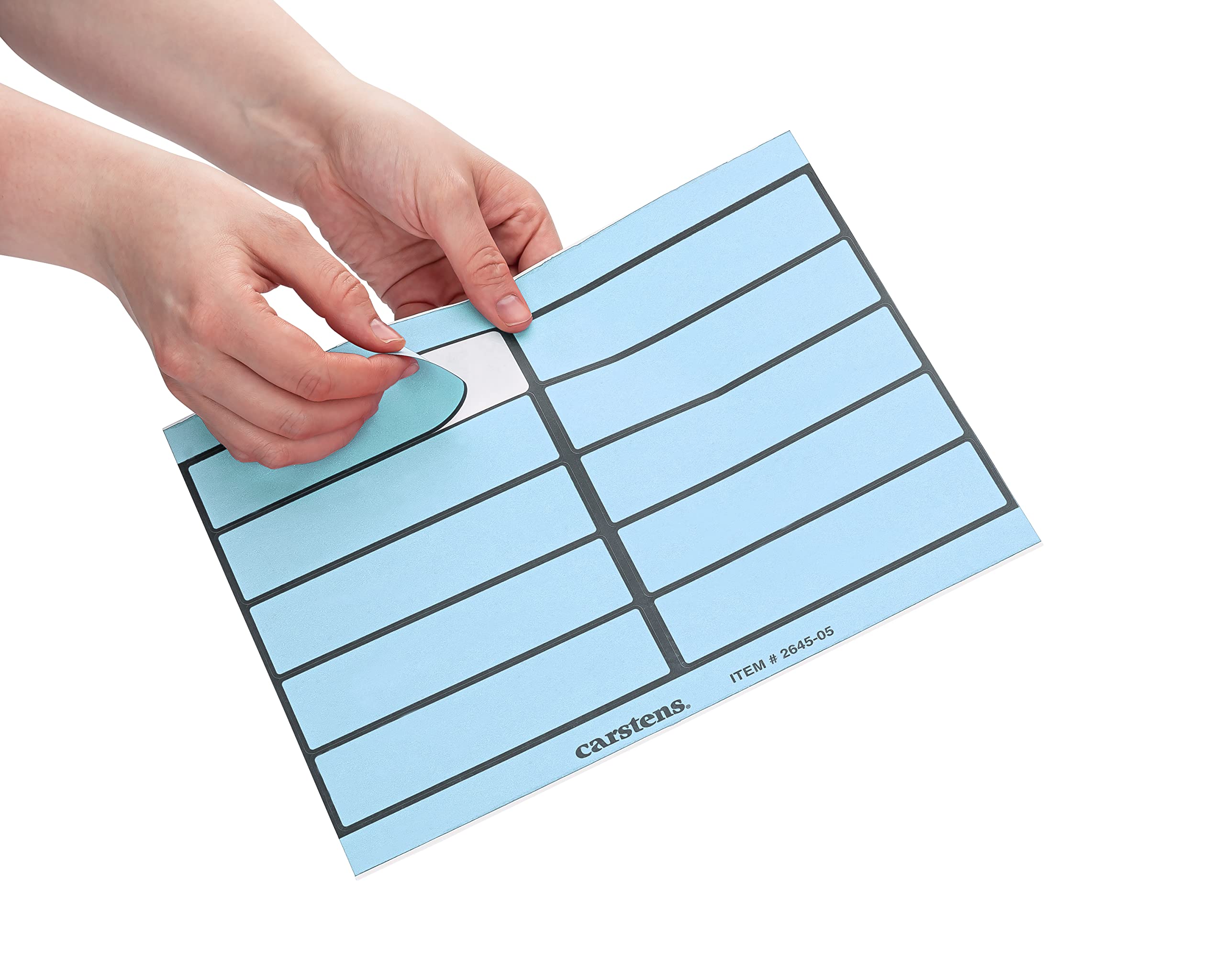 Carstens Adhesive Binder Labels, 5 3/8” x 1 3/8”, Stickers for 1.5” – 4” Ring Binder Spines, Inkjet and Laser Printer Compatible, Blue, 20 Sheets, 10 Labels Per Sheet - Image 3
