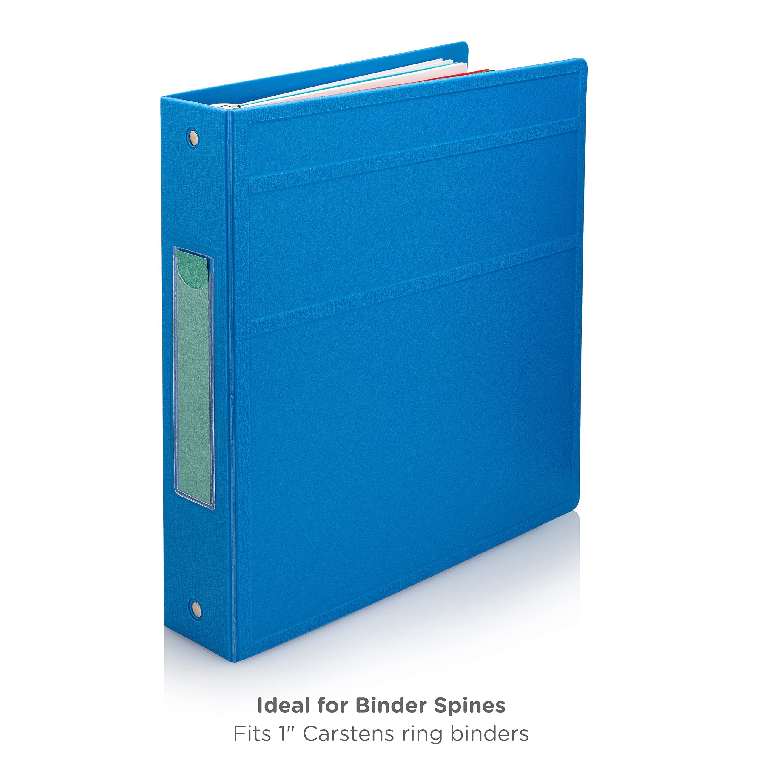 Carstens - Aqua 1 Inch Binder Spine Insert Cards, 5.25 x .6875 Inch, Pack of 100 (8390 Series) - Ideal for 1 Inch Spine Insert Adhesive Pockets - Image 6