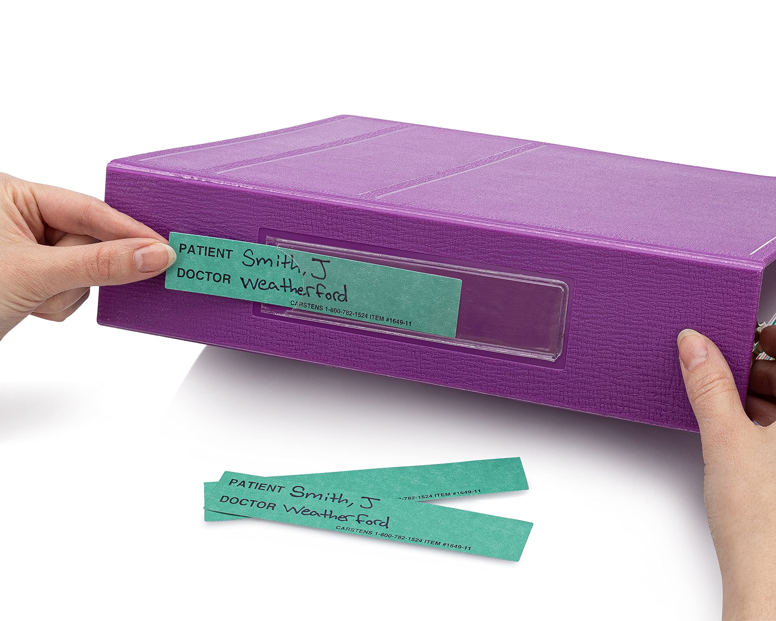 Carstens - Aqua Patient/Doctor Preprinted ID Cards for 1.5 – 4” Ring Binder Spines - Pack of 100 (1649-13) - Ideal Medical Record Labels for 3 Ring Binders - Image 6