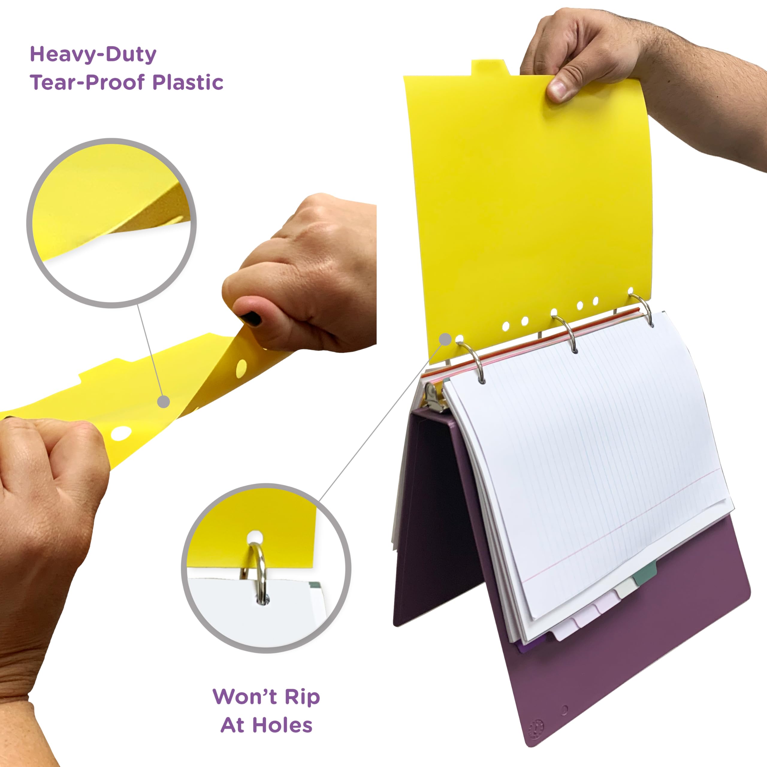 Carstens Heavy Duty Custom Binder Tabs, Includes 25 Plastic Index Divider Sets (Multi-Color) | 9 Personalized Binder Divider Tabs Per Set | Durable, No-Tear Holes, Side Tabs | Made in USA, Woman-Owned - Image 3