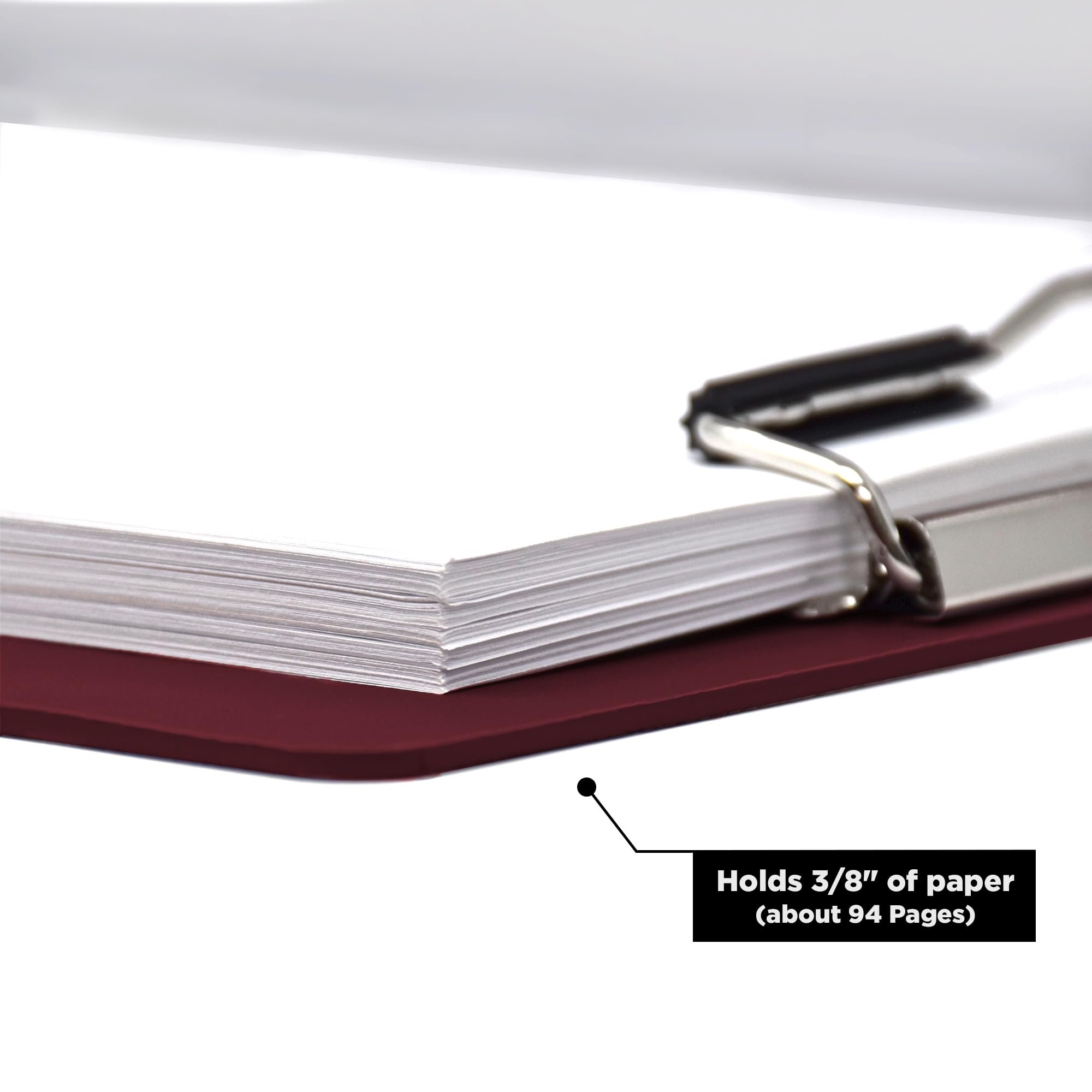 Carstens Heavy Duty Low-Profile Clipboard with Cover – Plastic, Burgundy - Image 4