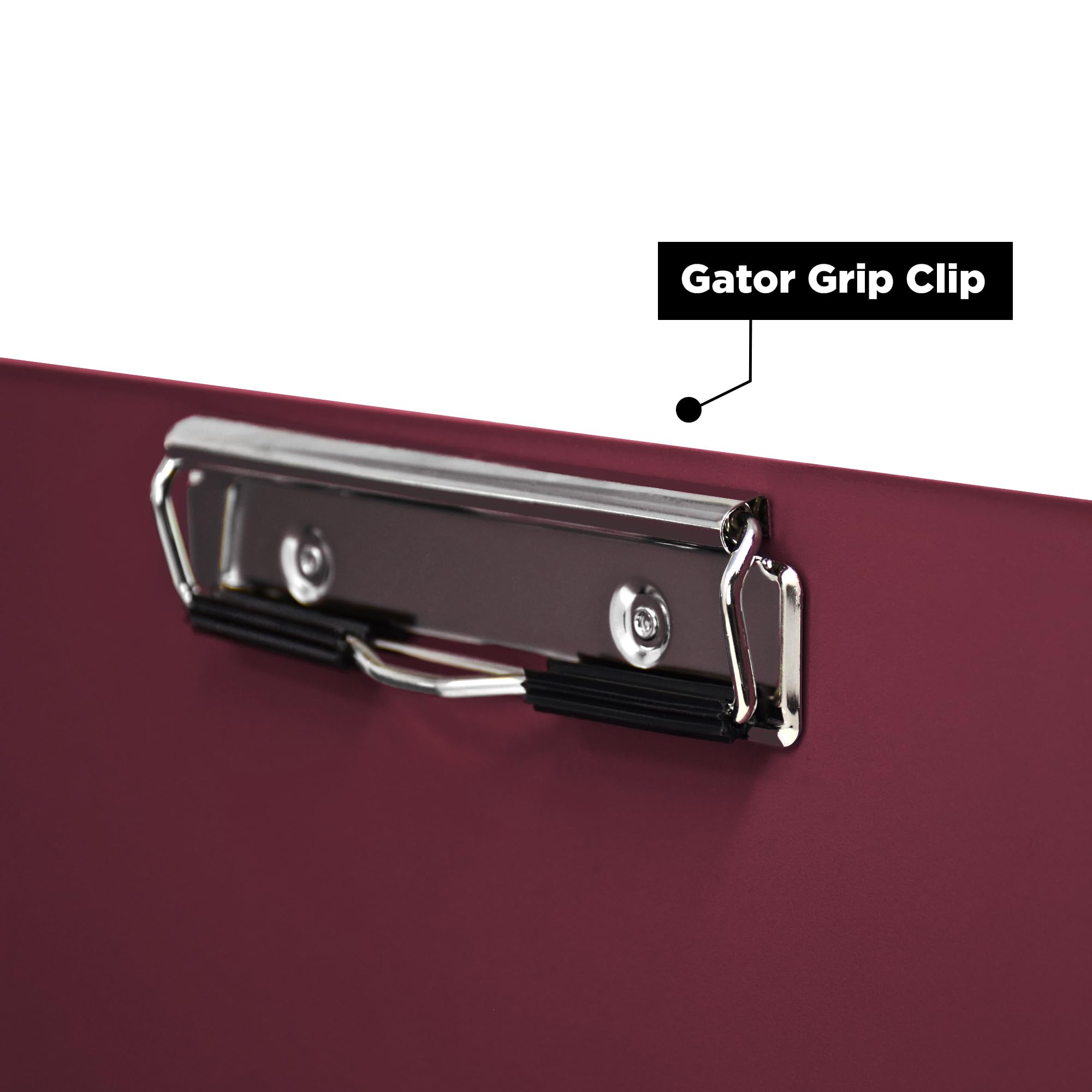 Carstens Heavy Duty Low-Profile Clipboard with Cover – Plastic, Burgundy - Image 6
