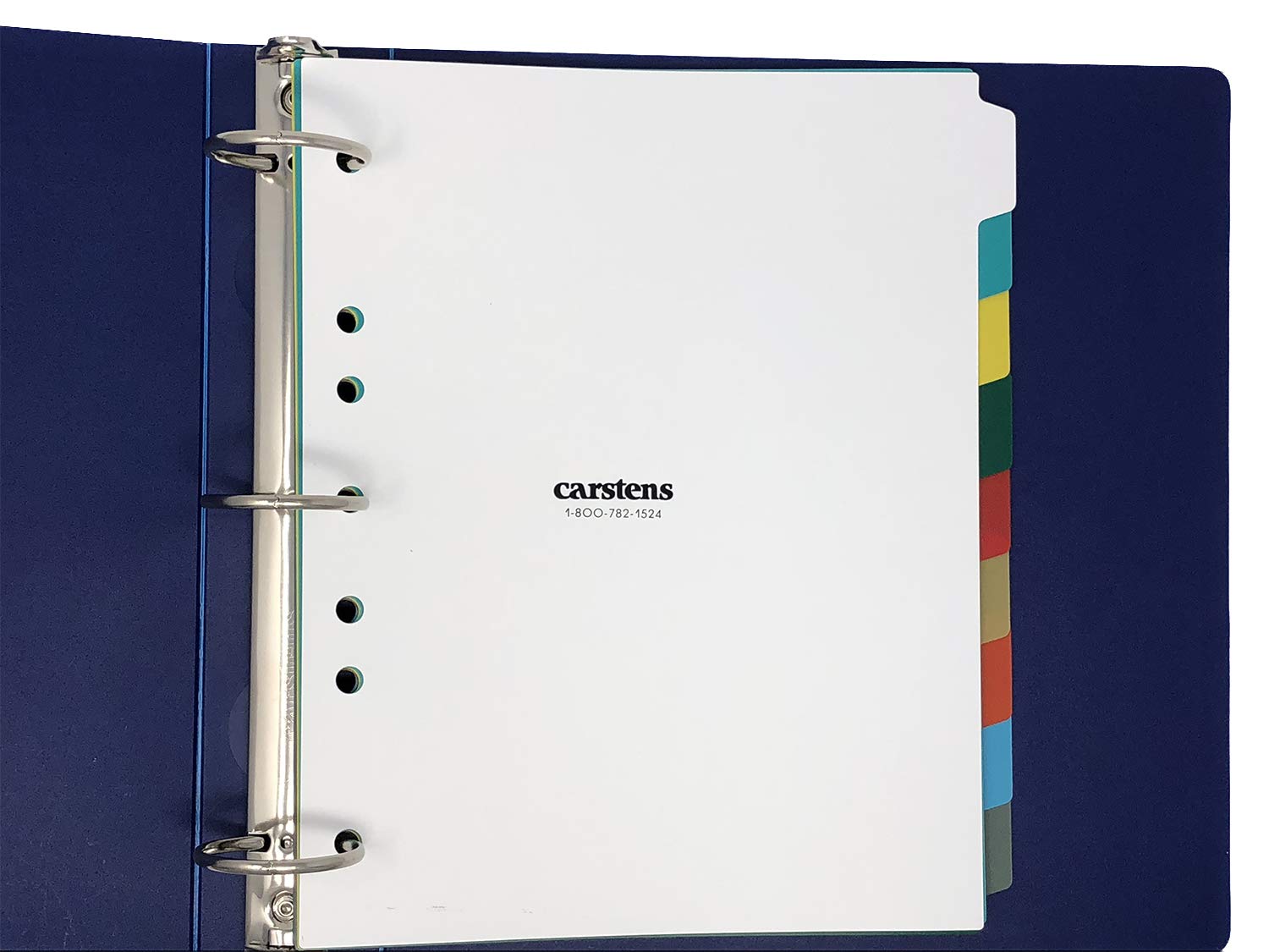 Carstens Heavy Duty Plastic Dividers, 9-Tab, Multi-Color, Blank, for Side-Opening 3-Ring Binders, 1 Set - Image 4