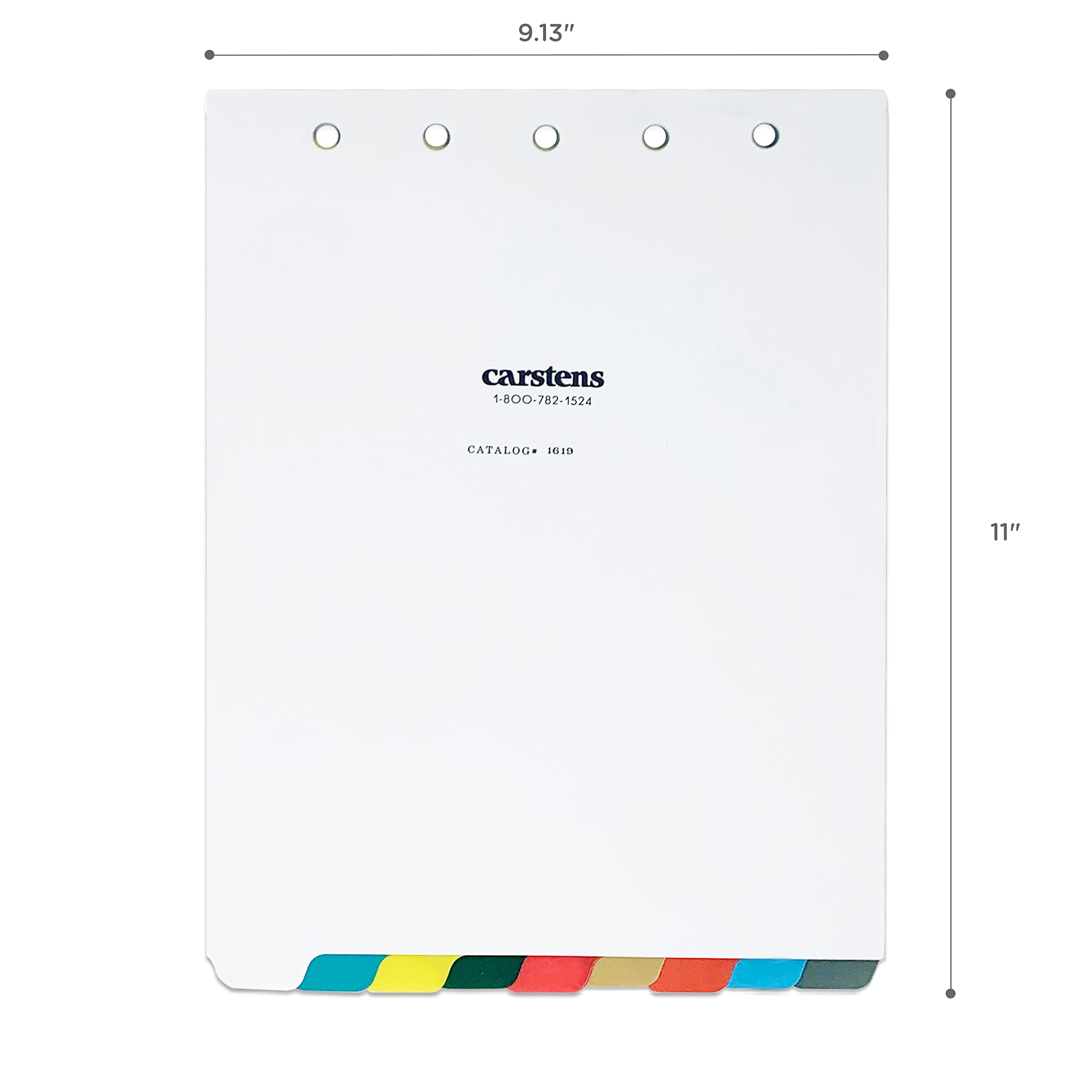 Carstens Heavy Duty Plastic Dividers, 9-Tab, Multi-Color, Blank, for Top-Opening Ring Binders, 1 Set - Image 3