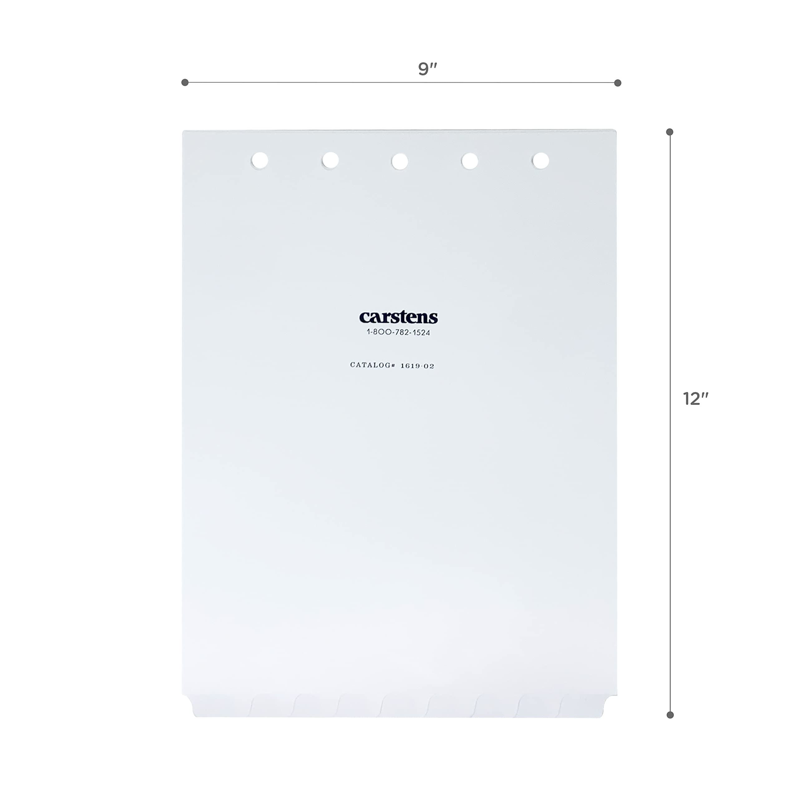 Carstens Heavy Duty Plastic Dividers, 9-Tab, White, Blank, for Top-Opening Ring Binders, 1 Set - Image 3