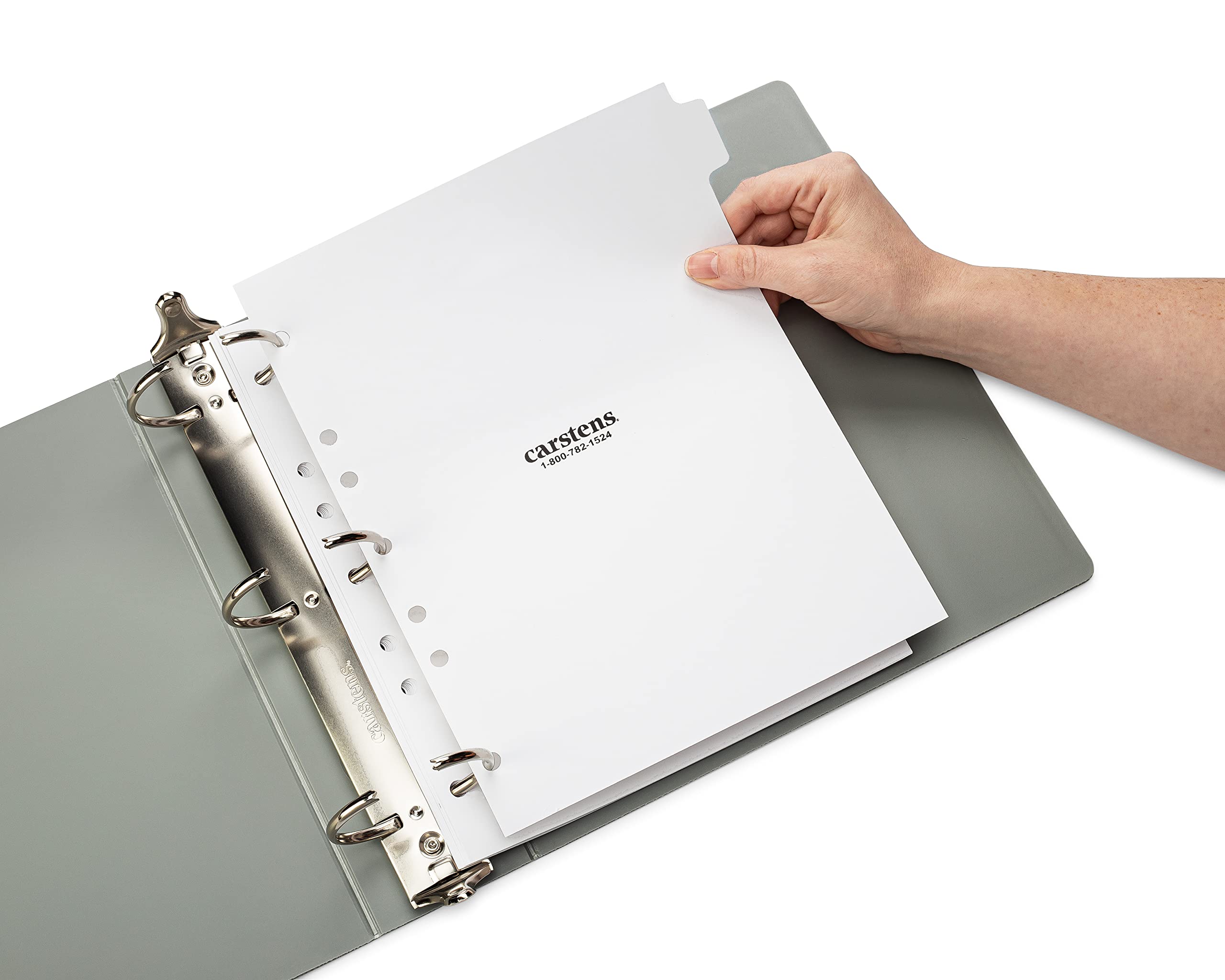 Carstens Heavy Duty Plastic Dividers, 9-Tab, White, for Side-Opening 3-Ring Binders, 1 Set - Image 4