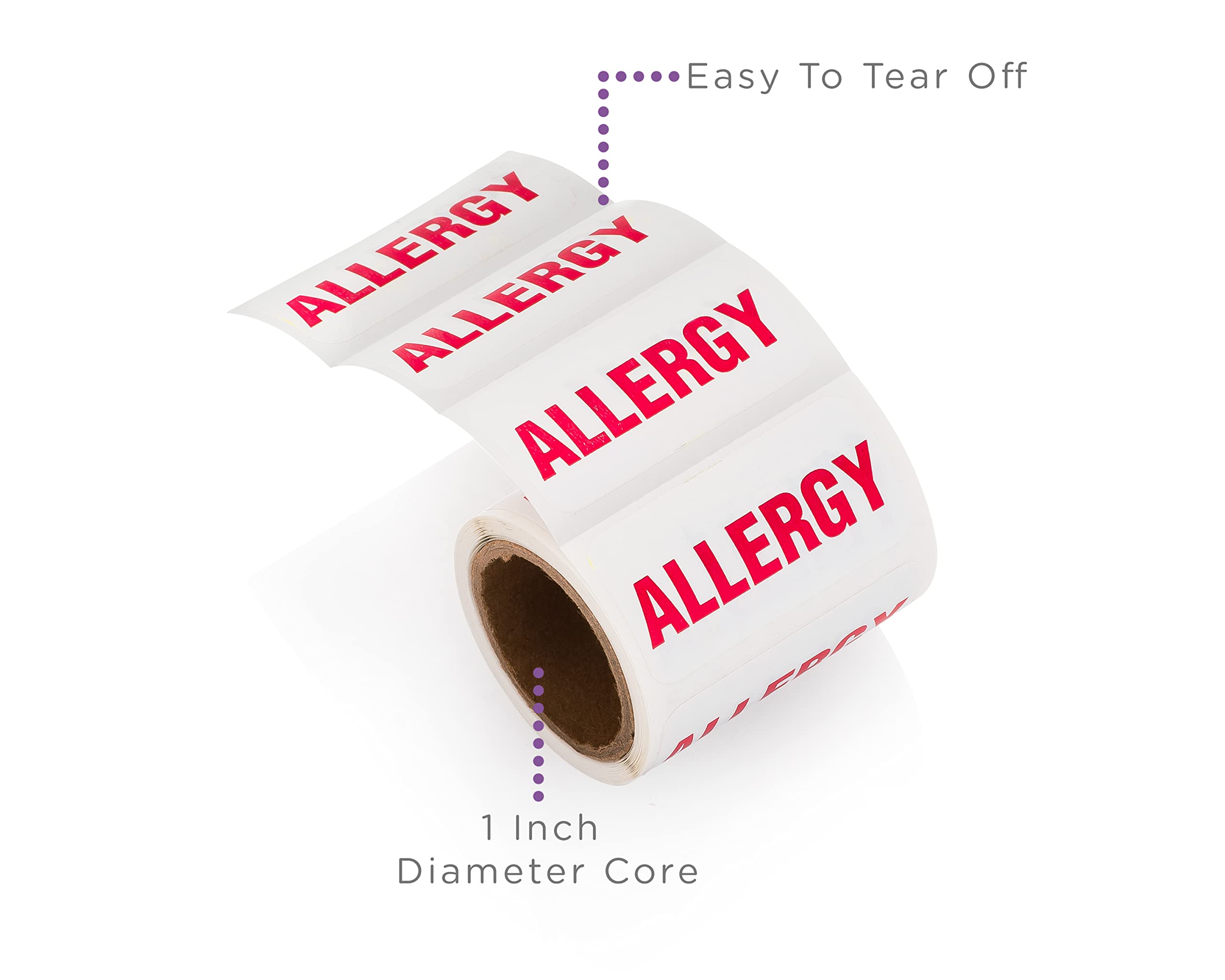Carstens Medical Stickers – Allergy Alert and Instruction Labels for Medical Charts, White and Red, Roll of 100 Patient Chart Labels, W1.5" x H.75" - Image 3