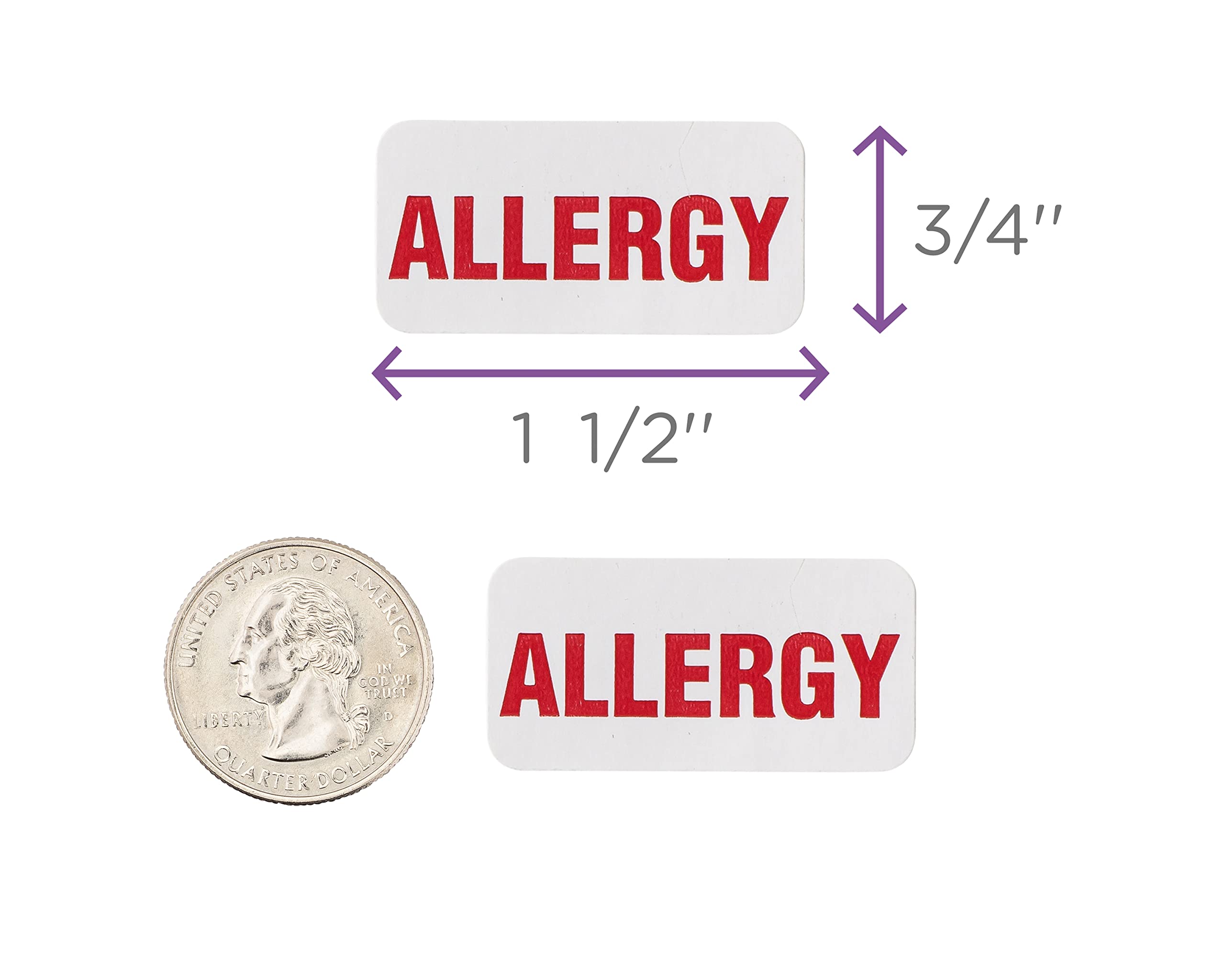 Carstens Medical Stickers – Allergy Alert and Instruction Labels for Medical Charts, White and Red, Roll of 100 Patient Chart Labels, W1.5" x H.75" - Image 5