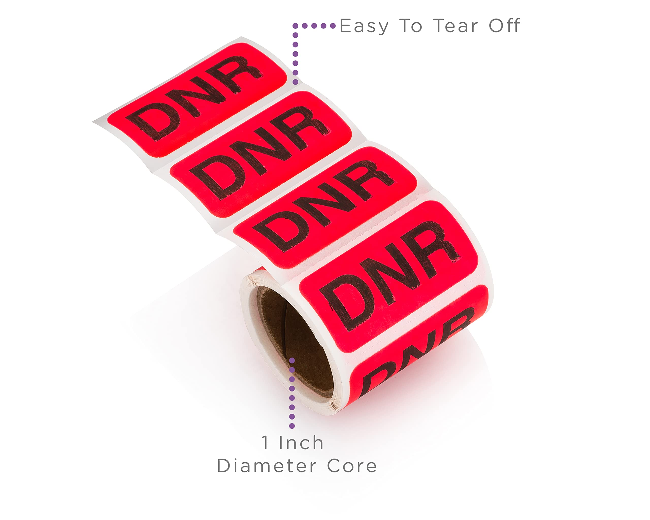 Carstens Medical Stickers – DNR Alert and Instruction Labels for Medical Charts, Red and Black, Roll of 100 Patient Chart Labels, W1.5" x H.75" - Image 3