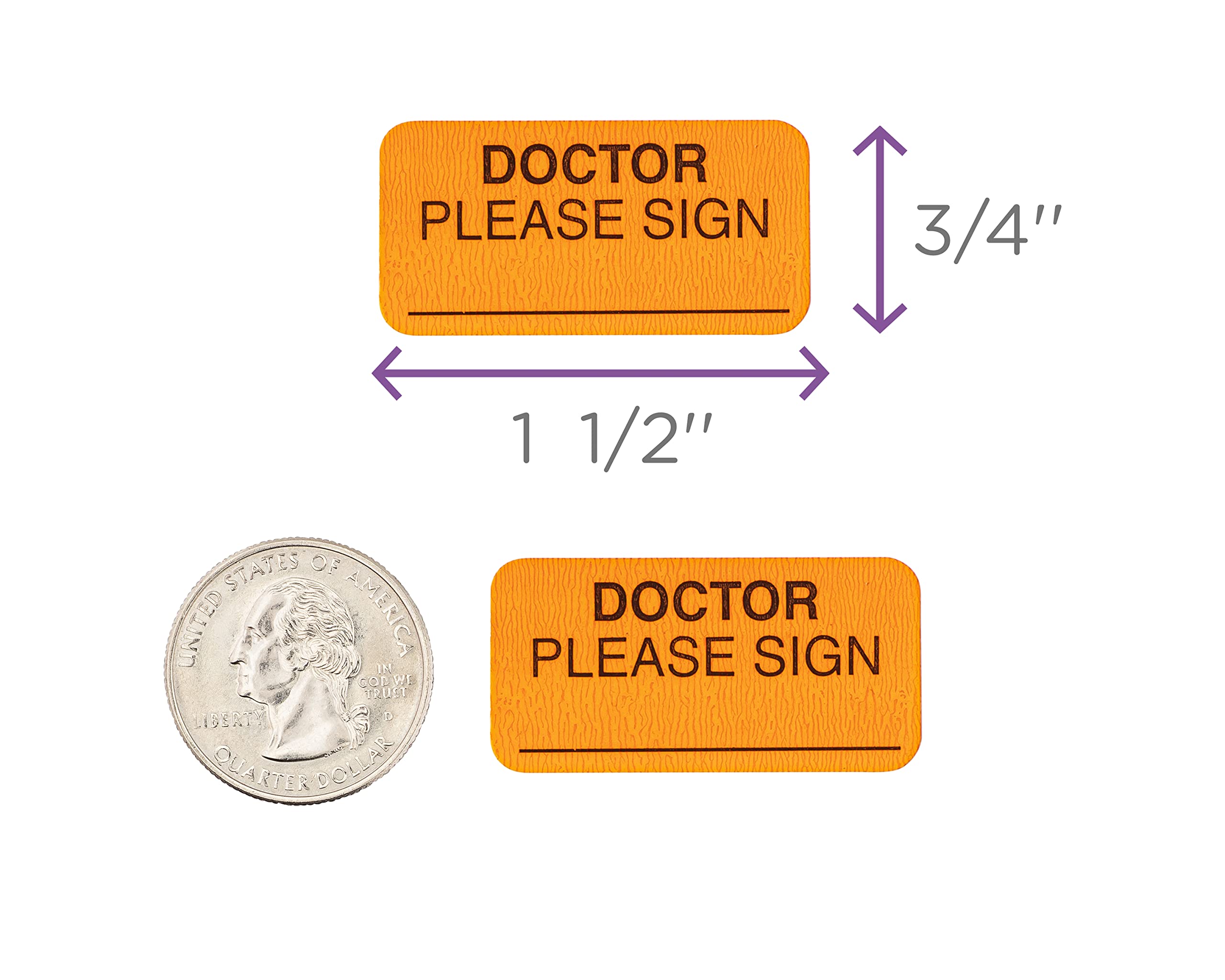 Carstens Medical Stickers – Doctor Please Sign Alert and Instruction Labels for Medical Charts, Orange and Black, Roll of 100 Patient Chart Labels, W1.5" x H.75" - Image 5