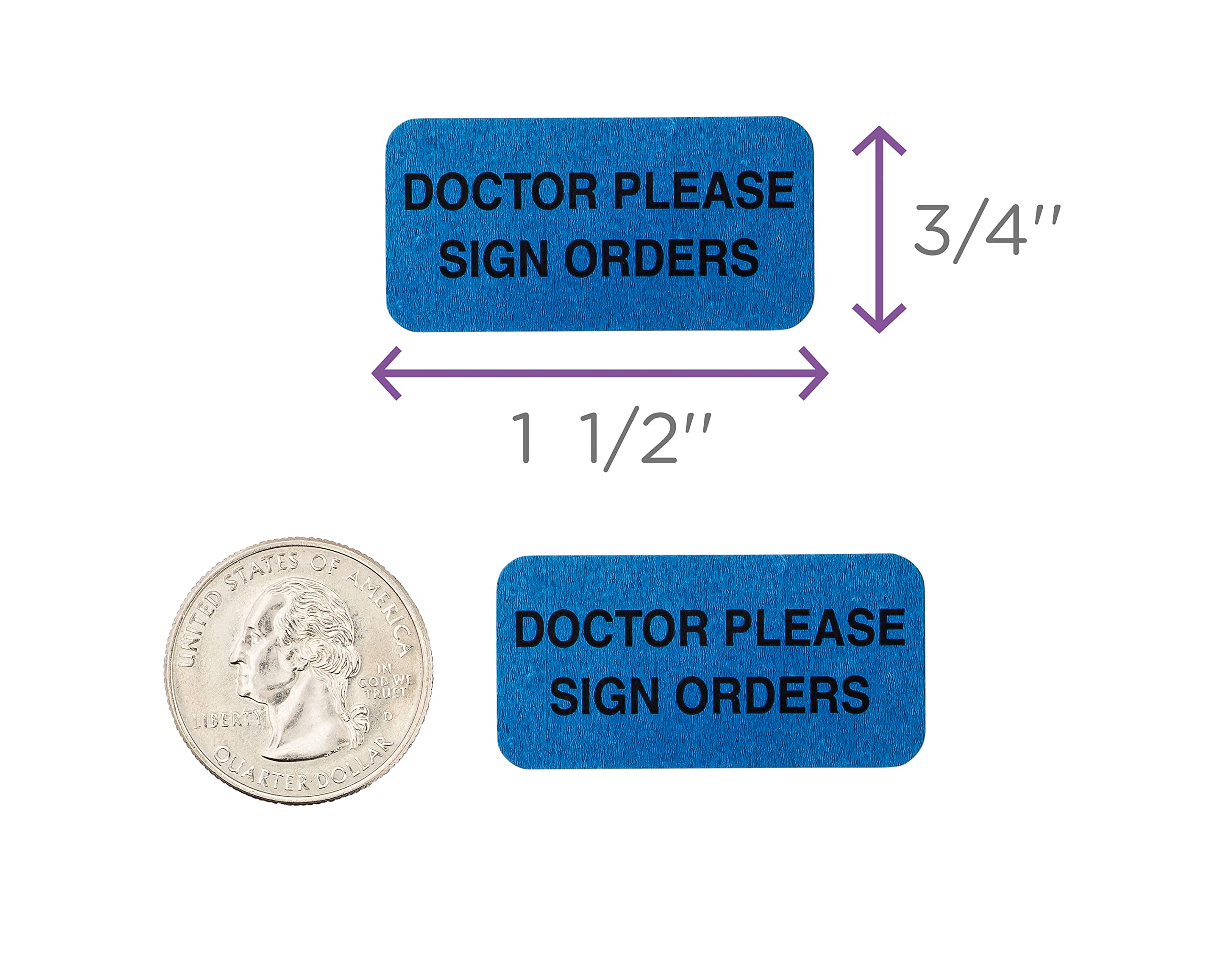 Carstens Medical Stickers – Doctor Please Sign Orders Alert and Instruction Labels for Medical Charts, Blue and Black, Roll of 100 Patient Chart Labels, W1.5" x H.75" - Image 5