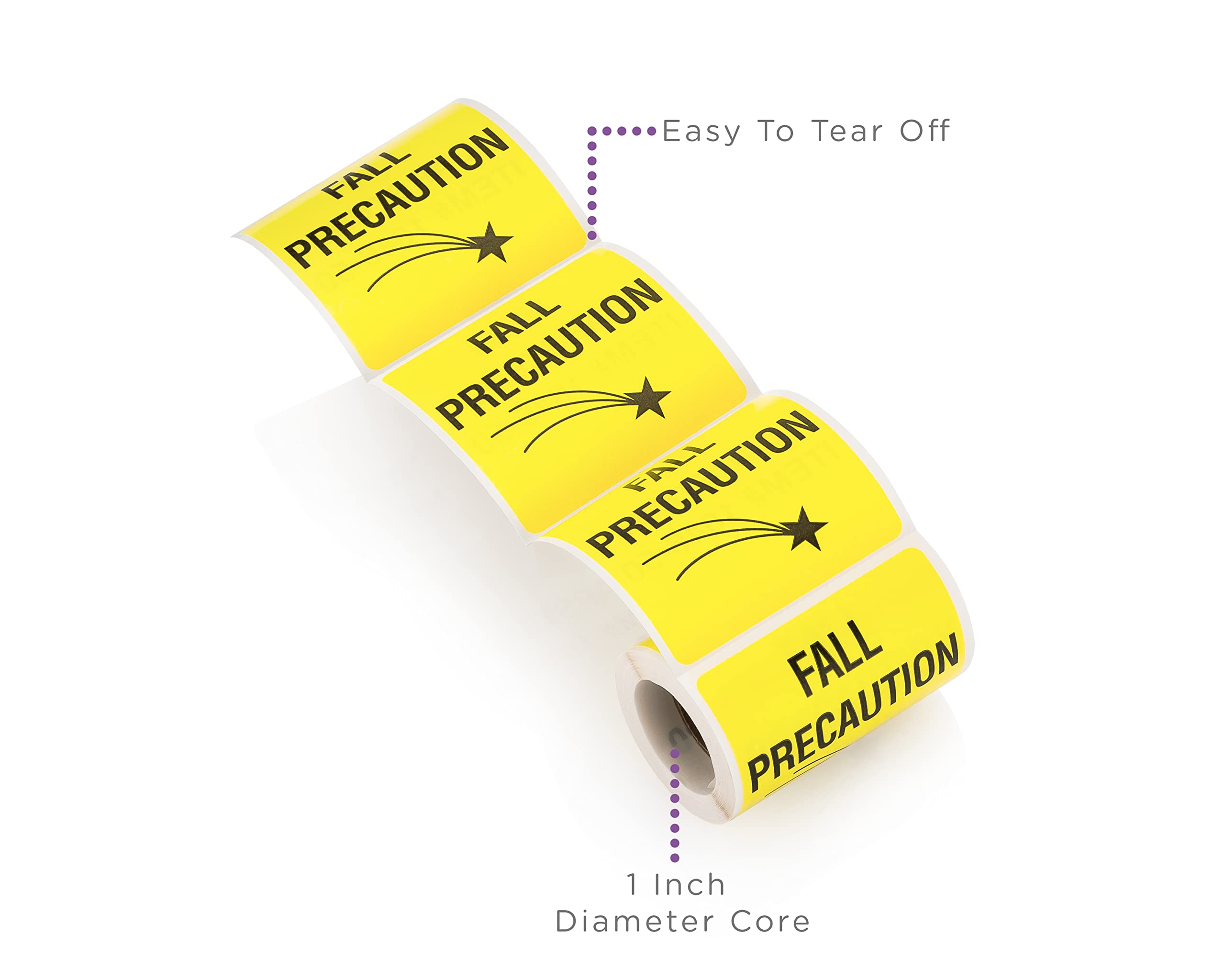Carstens Medical Stickers – Fall Precaution with Star Alert and Instruction Labels for Medical Charts, Yellow and Black, Roll of 100 Patient Chart Labels, W2.5" x H2.5" - Image 3