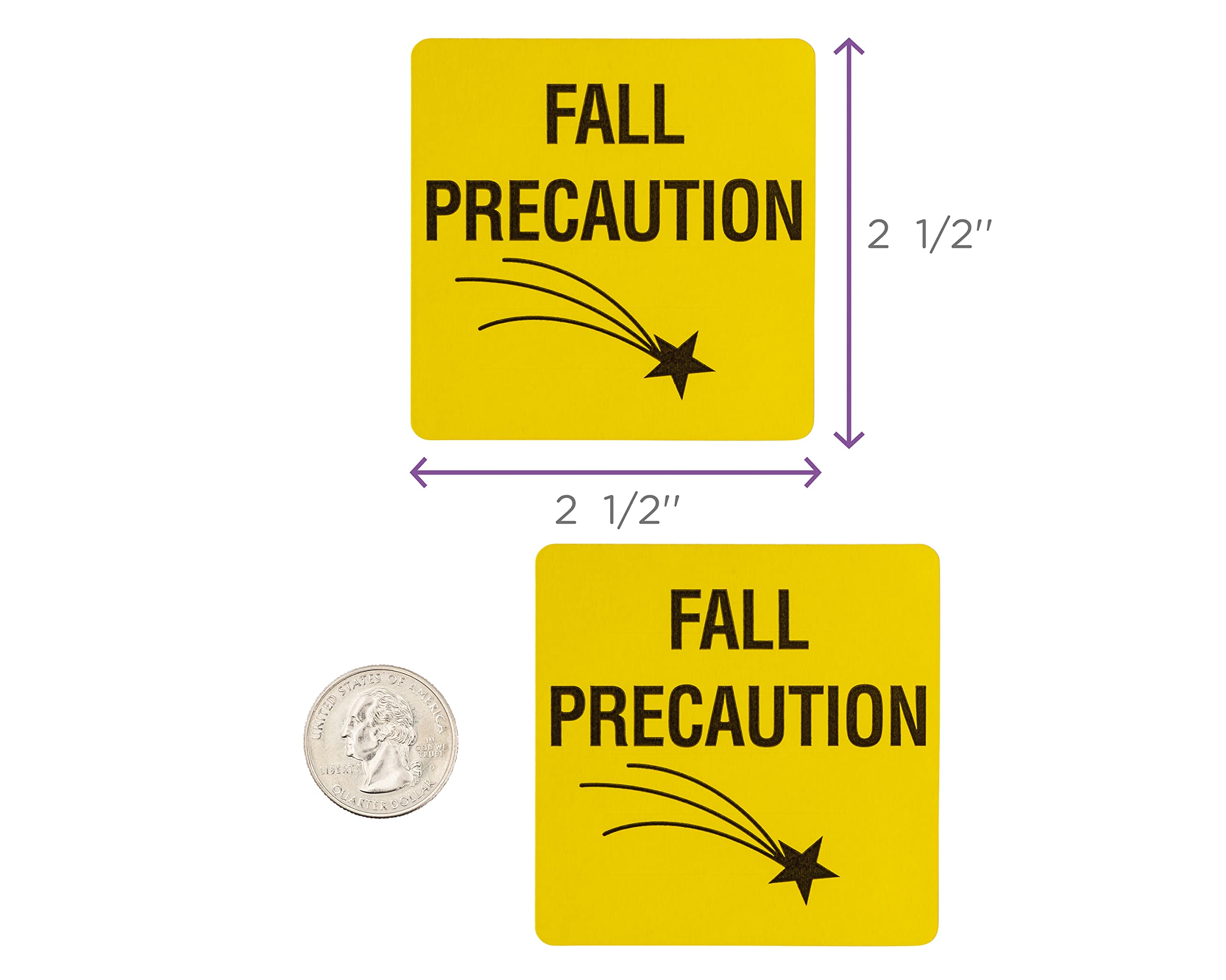 Carstens Medical Stickers – Fall Precaution with Star Alert and Instruction Labels for Medical Charts, Yellow and Black, Roll of 100 Patient Chart Labels, W2.5" x H2.5" - Image 5