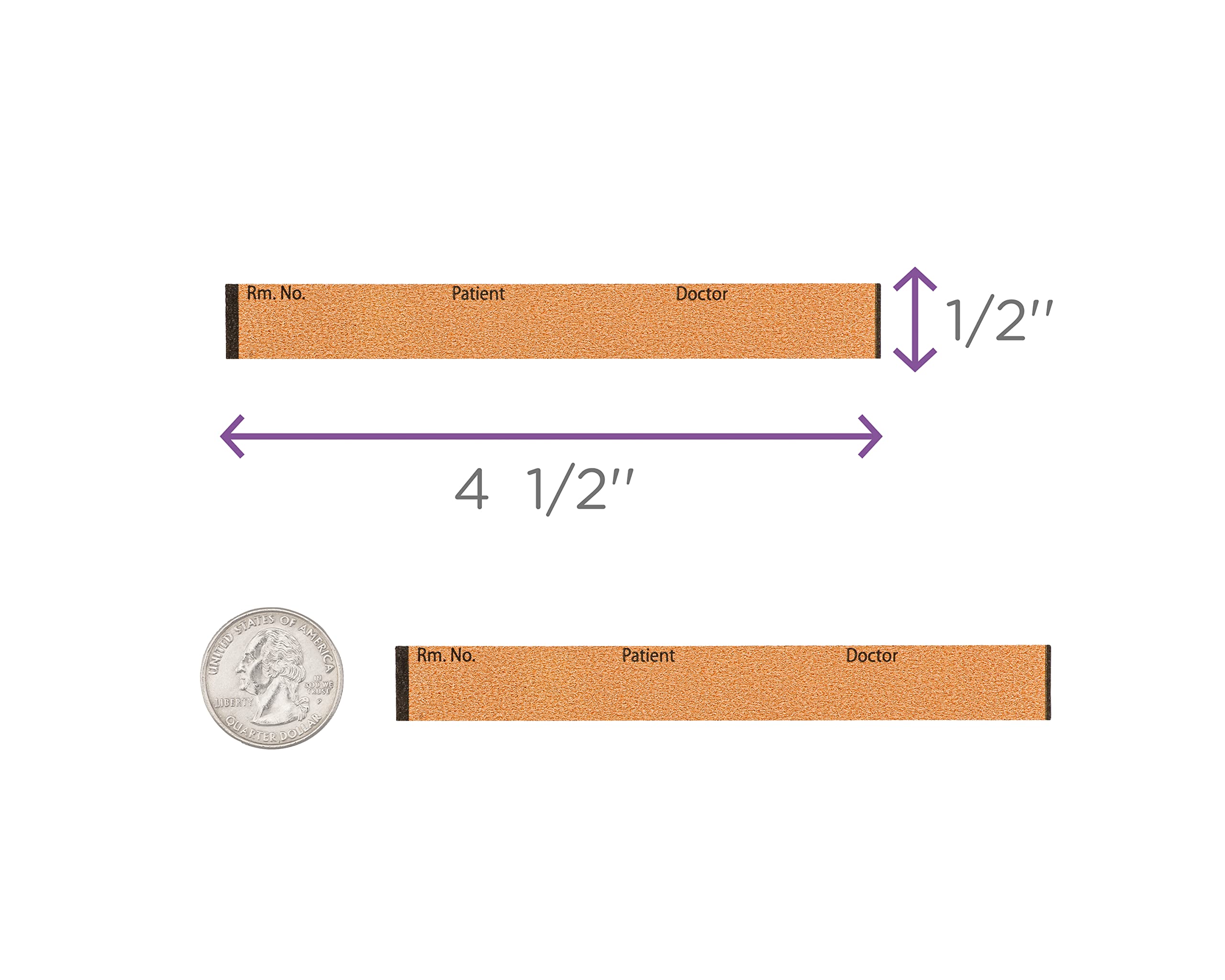 Carstens Patient ID Adhesive Medical Chart Labels for Carstens Spring-Loaded Metal Clipboards, Pre-Printed Sticker Labels (Room No. / Patient/Doctor), W4.5” x H.5”, Orange, Roll of 120 Labels - Image 3