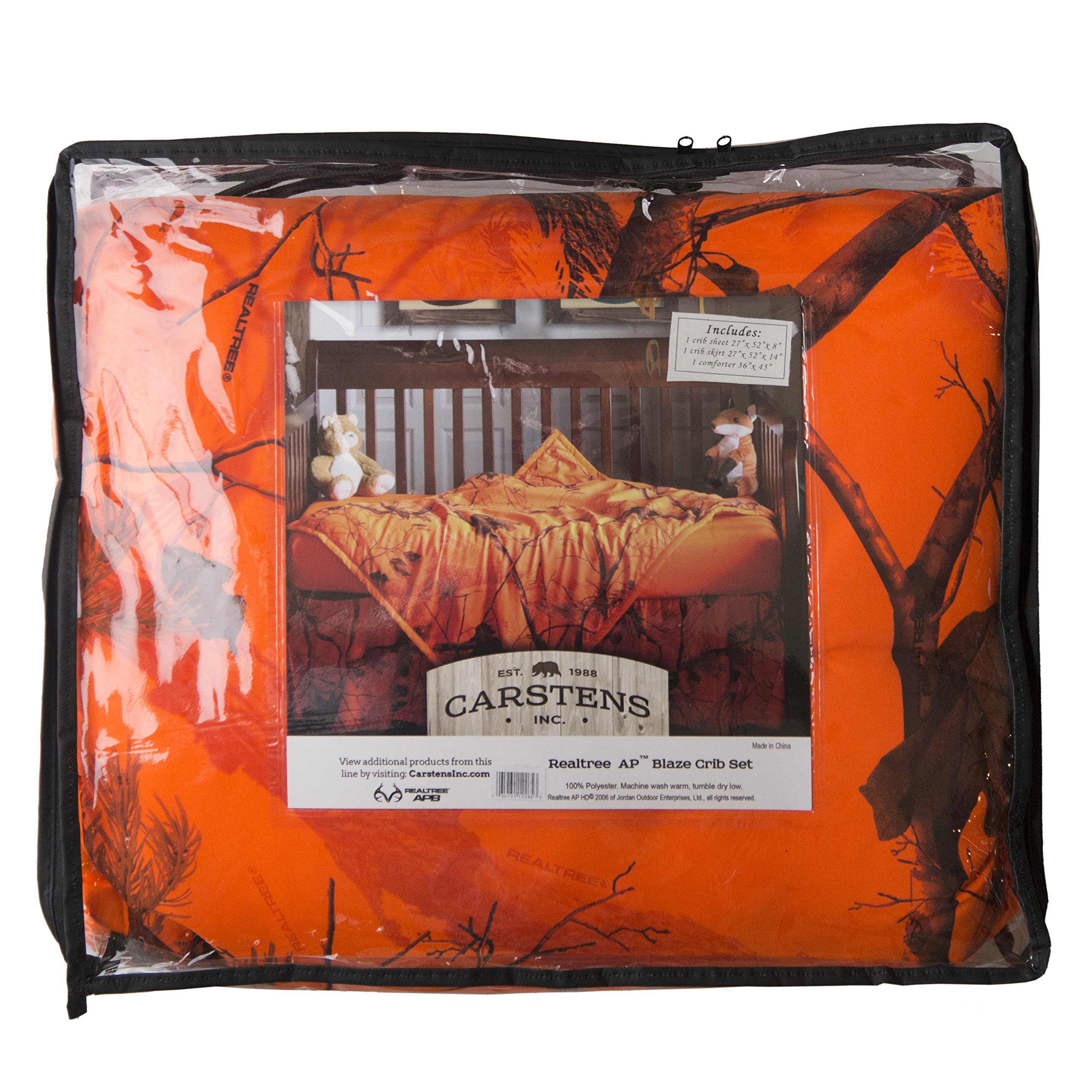 Carstens Real Tree AP Camo 3-Piece Crib Sheet Set, Orange - Image 6