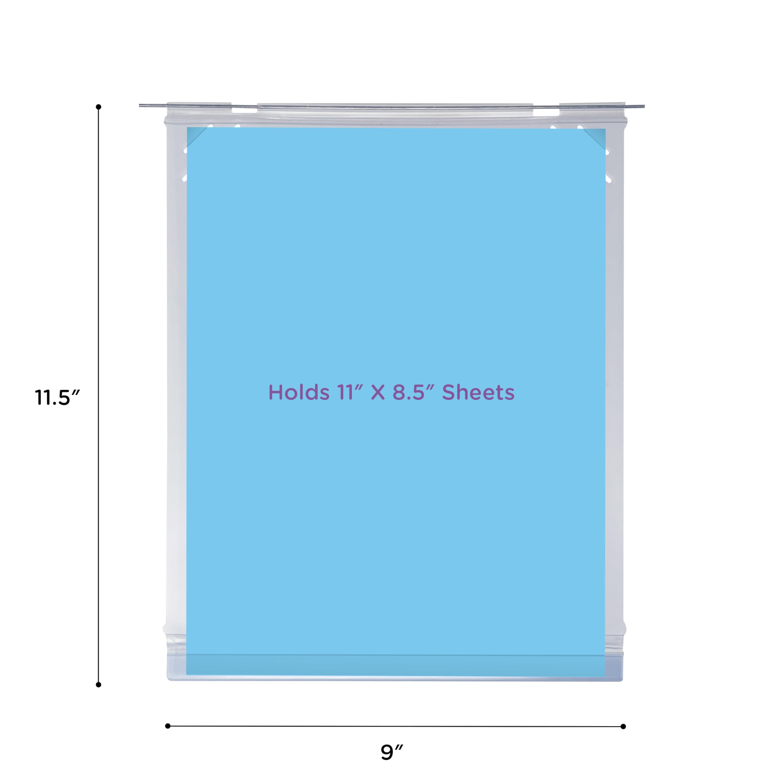 Carstens Replacement Vinyl Pockets with Rods for Kardex-Visitray Document Filing Systems, 11" x 8.5" (Pack of 10) - Image 4