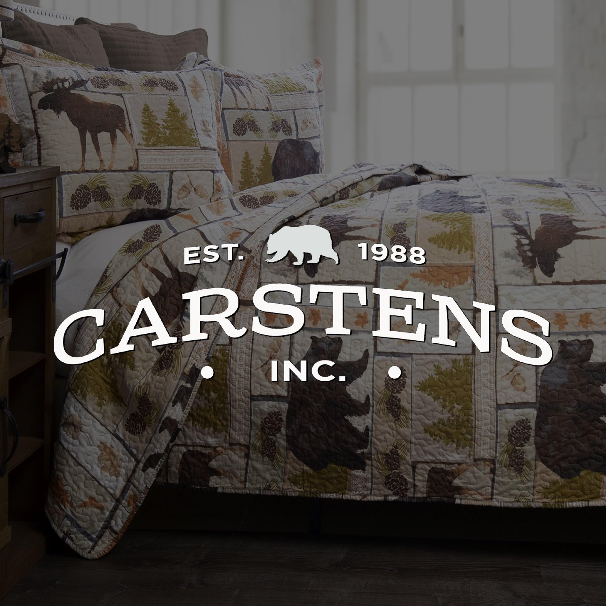 Carstens Rustic Cabin Country Bedding Set, 3-Piece Microfiber Quilt, Rustic Vintage Lodge, King - Image 4