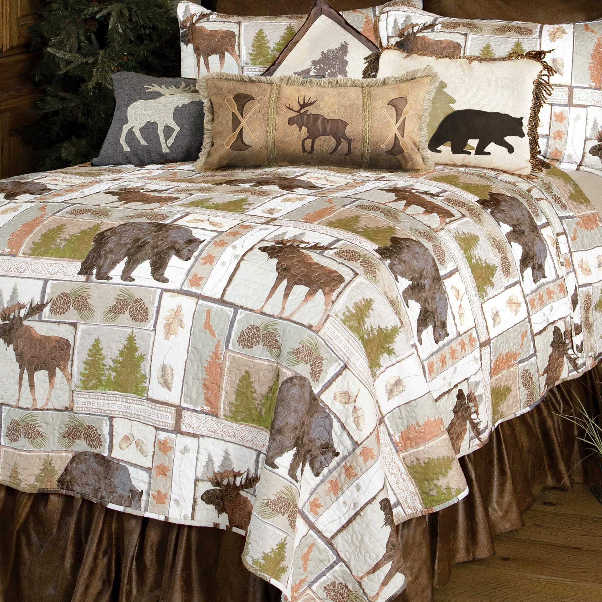 Carstens Rustic Cabin Country Bedding Set, 3-Piece Microfiber Quilt, Rustic Vintage Lodge, King - Image 6