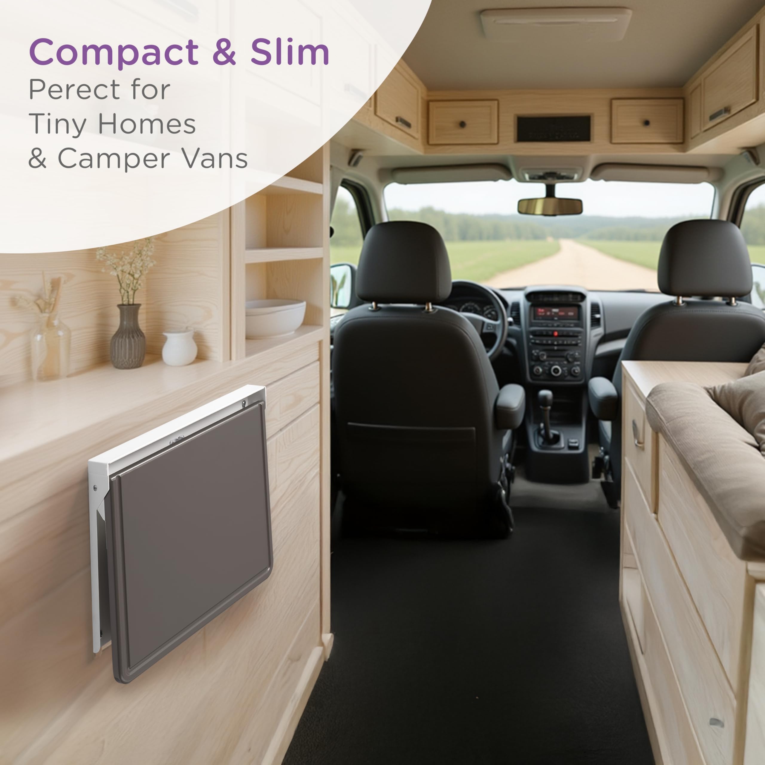 Carstens WALLAdesk™ Mini Wall Mounted Desk - Gray, 16.87 x 10.62, Durable, Professional Grade Murphy Desk for Healthcare, Home, Office, Schools - Compact, Slim Wall Mounted Folding Table - Image 7