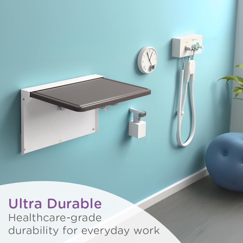 Carstens WALLAdesk™ Mini Wall Mounted Desk - Gray, 16.87 x 10.62, Durable, Professional Grade Murphy Desk for Healthcare, Home, Office, Schools - Compact, Slim Wall Mounted Folding Table - Image 8